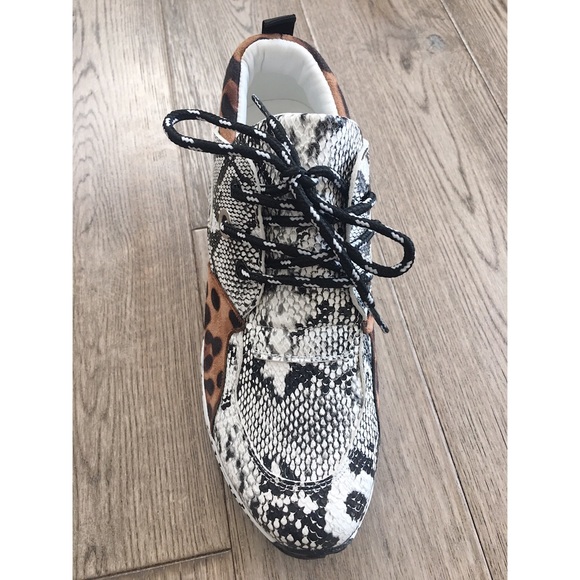 Mixed print leopard & snake sneakers - Picture 7 of 9